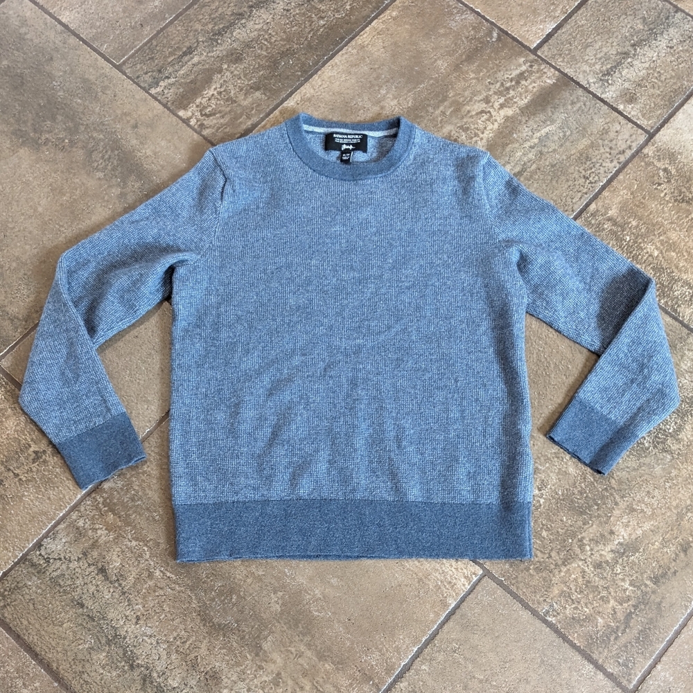 Banana Republic 100% Merino Extra Fine Italian Wool Crew Neck Sweater Si…